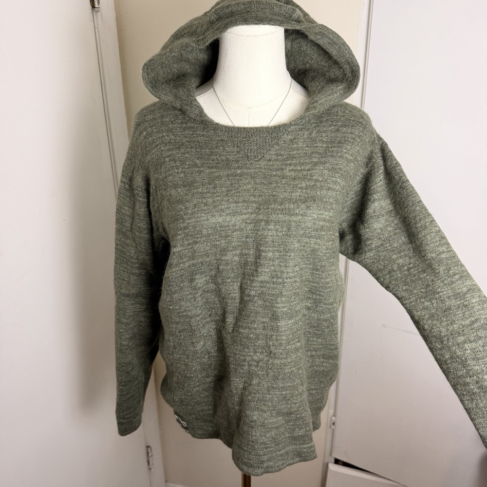 PAKA The Hoodie Royal Alpaca Blend Green Sweater Handmade Peru-Check Description